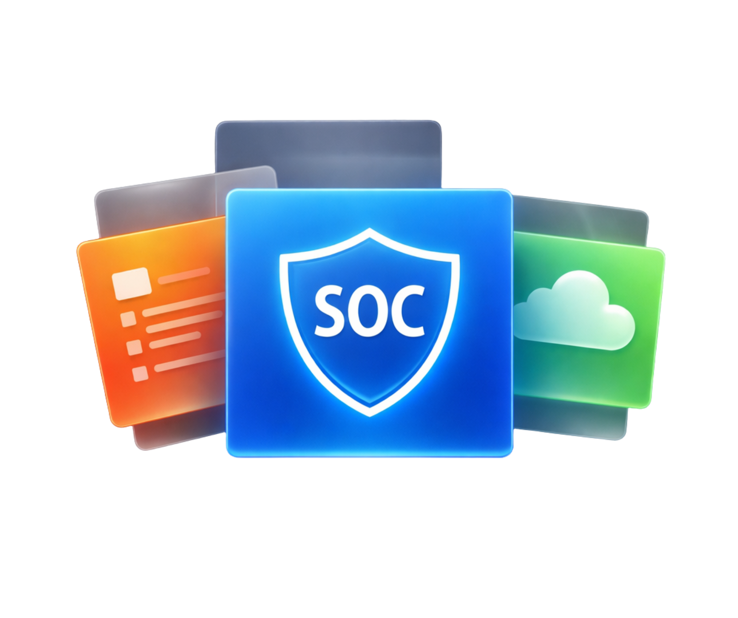 SOC hero image with glowing cards